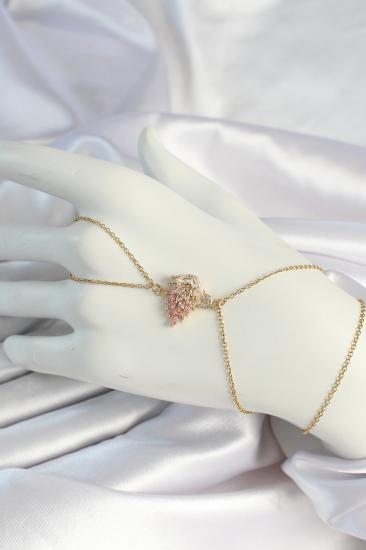 Erb 316L Çelik Gold Renk Zirkon Taşlı Kuğu Figürlü Şahmeran
