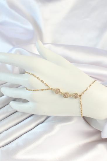 Erb 316L Çelik Gold Renk Zincirli Baget Zirkon Taşlı Şahmeran