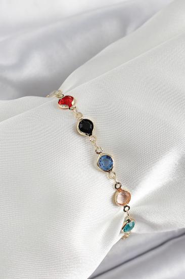 Erb Pirinç Asorti Model Gold Renk Zirkon Taşlı Kadın Bileklik
