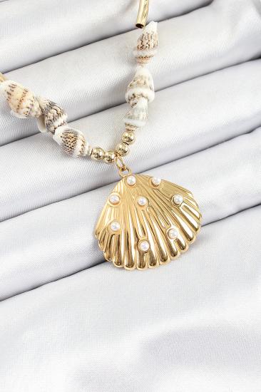 Erb 316L Çelik Gold Renk Deniz Kabuğu Modelli Kadın Kolye