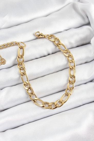 Erb 316L Çelik Gold Renk Kalın Zincir Erkek Bileklik