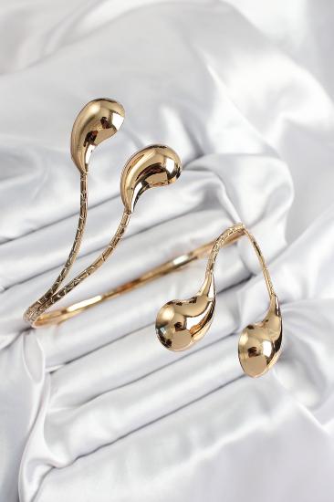 Erb Pirinç Damla Model Gold Renk Kadın Pazu Bileklik