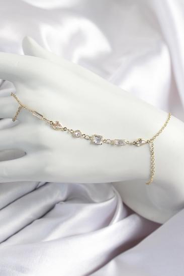 Erb Pirinç Zirkon Taşlı Y Model Gold Renk Kadın Şahmeran