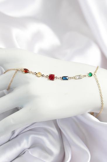 Erb Pirinç Renkli Zirkon Taşlı Y Model Gold Renk Kadın Şahmeran