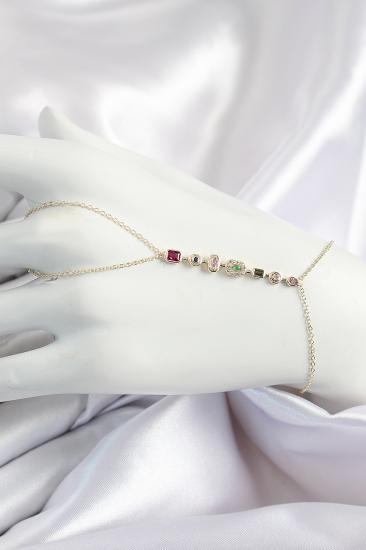 Erb Pirinç Renkli Zirkon Taşlı Y Model Gold Renk Kadın Şahmeran