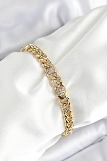 Erb Xuping Pirinç Klasik Zincir Model Gold Renk Kadın Bileklik