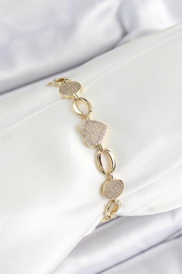 Erb Xuping Pirinç Kalp Ve Daire Model Gold Renk Kadın Bileklik