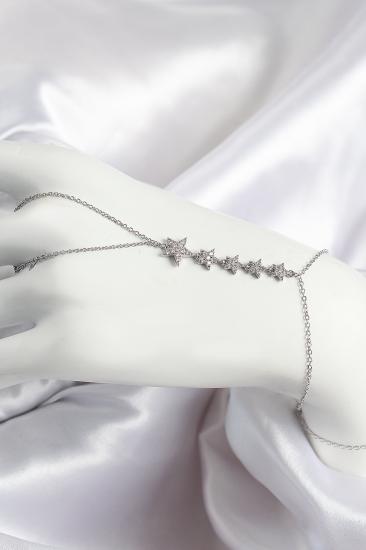Erb Pirinç Zirkon Taşlı Yıldız Model Gümüş Renk Kadın Şahmeran