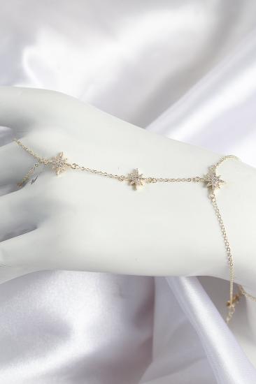 Erb Pirinç Zirkon Taşlı Kutup Yıldızı Model Gold Renk Kadın Şahmeran
