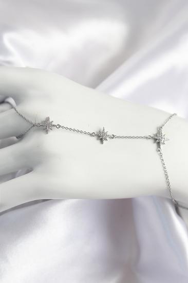 Erb Pirinç Zirkon Taşlı Kutup Yıldızı Model Gümüş Renk Kadın Şahmeran