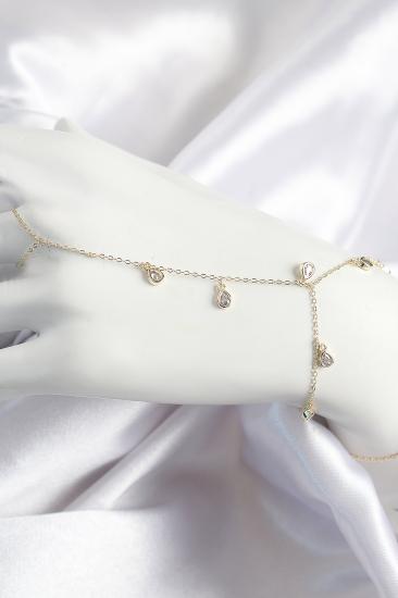 Erb Pirinç Zirkon Taşlı Sallantılı Damla Model Gold Renk Kadın Şahmeran