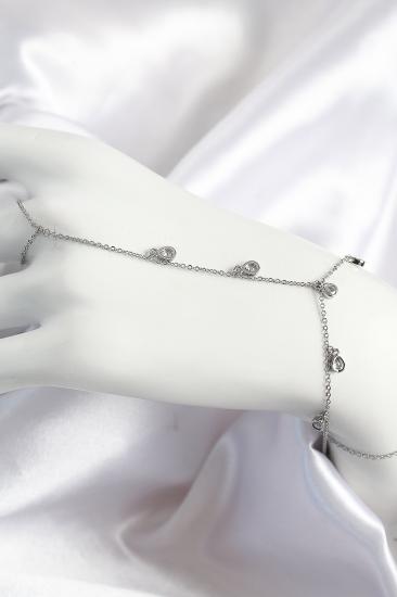 Erb Pirinç Zirkon Taşlı Sallantılı Damla Model Gümüş Renk Kadın Şahmeran