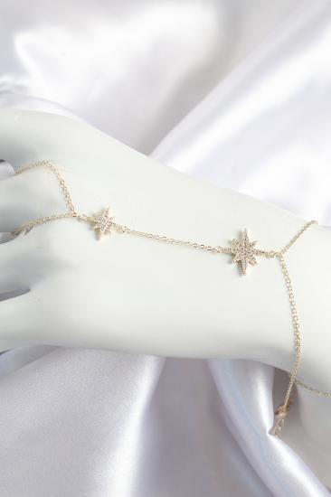 Erb Pirinç Zirkon Taşlı Kutup Yıldızı Model Gold Renk Kadın Şahmeran