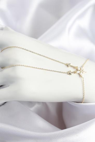 Erb Pirinç Zirkon Taşlı Yıldız Model Gold Renk Şahmeran