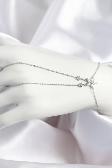 Erb Pirinç Zirkon Taşlı Yıldız Model Gümüş Renk Şahmeran