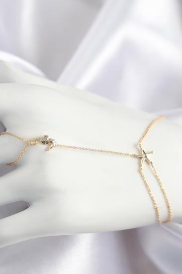 Erb Pirinç Zirkon Taşlı Deniz Atı Ve Yıldız Model Gold Renk Şahmeran