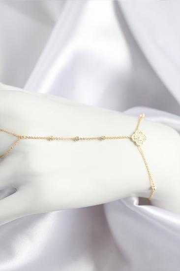 Erb Pirinç Zirkon Taşlı Yonca Model Gold Renk Şahmeran