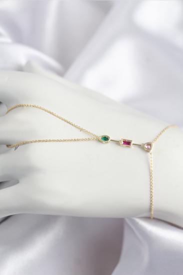 Erb Pirinç Renkli Zirkon Taşlı Model Gold Renk Şahmeran