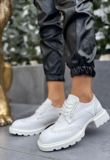 Soer Beyaz Cilt Bağcıklı Oxford Ayakkabı