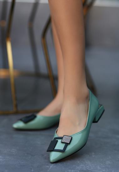 Bokis Mint Yeşili Rugan Topuklu Ayakkabı
