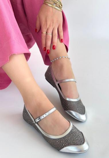 Toyan Gümüş Cilt Babet Ayakkabı