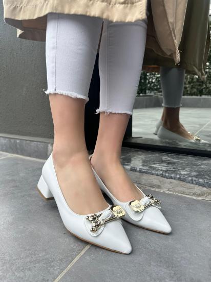 Nell Beyaz Cilt Topuklu Ayakkabı
