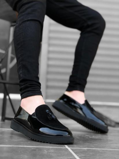 ER0005 Bağcıksız Yüksek Siyah Taban Klasik Süet Detaylı Püsküllü Corcik Erkek Ayakkabı
