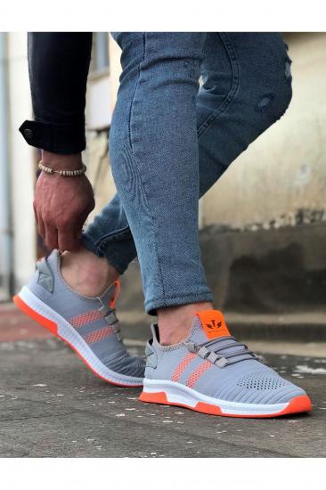 WG101 Gri Turuncu Erkek Spor Ayakkabı