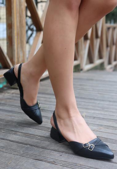 Xema Siyah Cilt Topuklu Ayakkabı