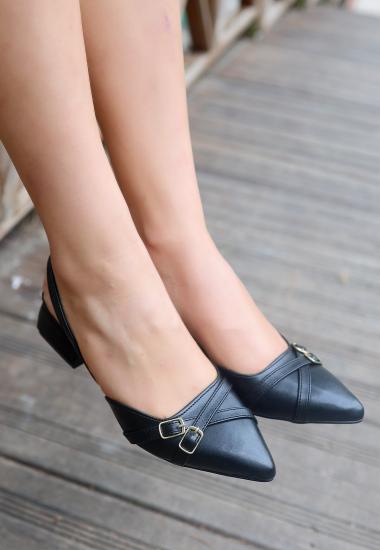 Xema Siyah Cilt Topuklu Ayakkabı