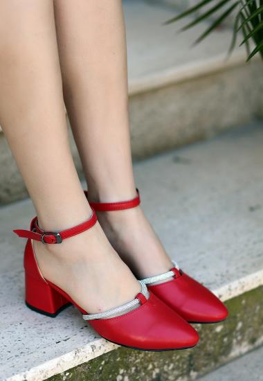 Toren Kırmızı Cilt Topuklu Ayakkabı