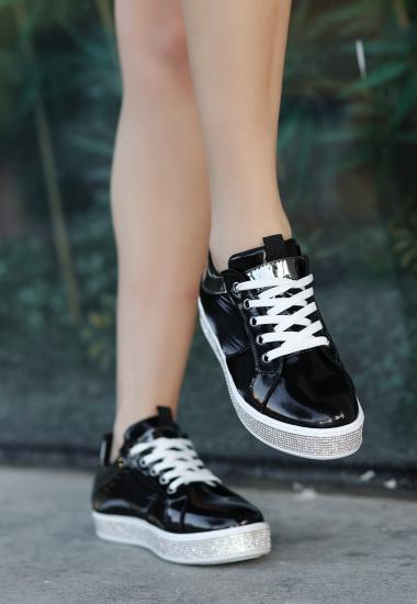 Jeja Siyah Rugan Bağcıklı Spor Ayakkabı