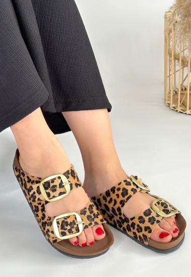 Tanta Leopar Süet Tokalı Terlik