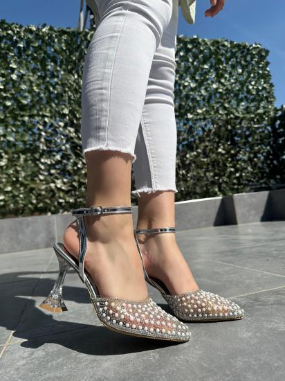Jayla Gümüş Cilt Şeffaf Topuklu Ayakkabı